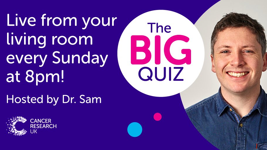 Who's joining the <a href="/CR_UK/">Cancer Research UK</a> quiz this Sunday at 8pm? I'm personally hoping for more river dancing and another celeb or two, what do you reckon <a href="/ScienceManSam/">Dr Sam Godfrey</a>? 
facebook.com/events/2338920…