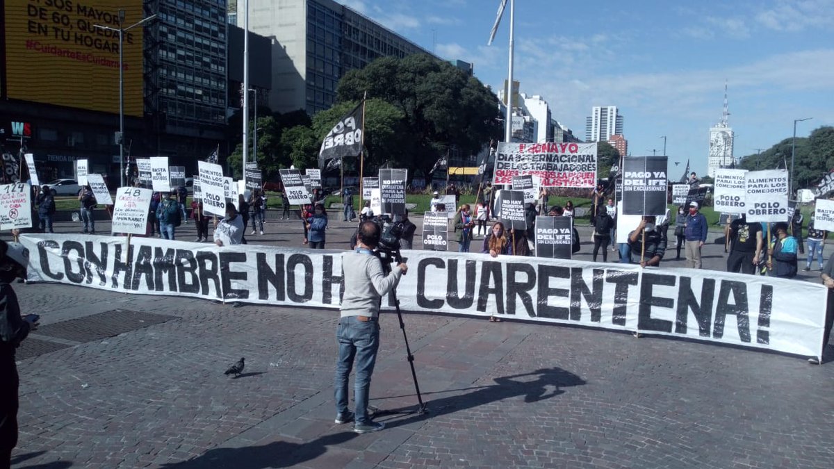 Gabriel Solano a Twitter: "Con hambre no hay cuarentena. El Polo Obrero ahora en el Obelisco.… "