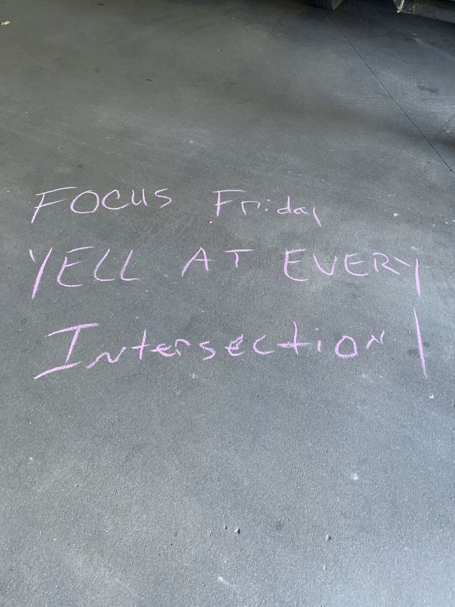 Focus Friday!  Intersections are very dangerous. Make sure you YELL at all Intersections!!