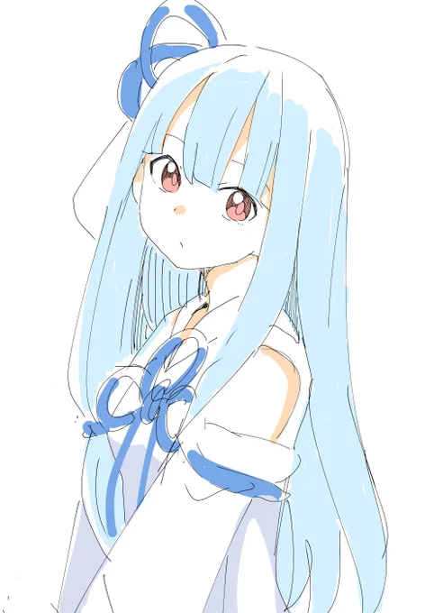 普段描いてるの姫カットやでって教えてもらったのでちょっと変えた 