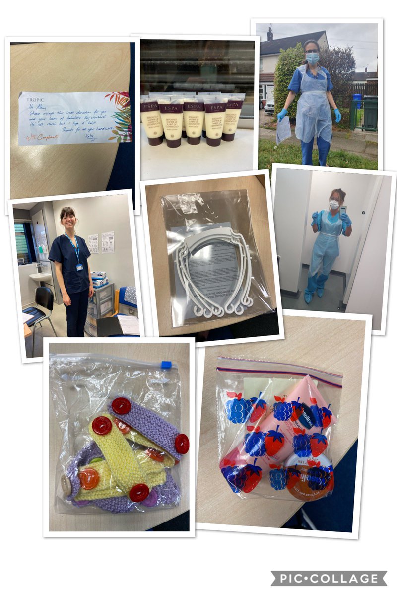 alimorgs's tweet photo. Thanks for the donations of everything from scrubs, hand creams, PPE to good wishes and messages of support. Proud to be part of an amazing team. We really appreciate your support @HealthySouthMCR @BrookNorthINT @WythSafespots @clarewithey @nebularclouduk #StayHomeSaveLives #NHS https://t.co/hbrg8CbHsD