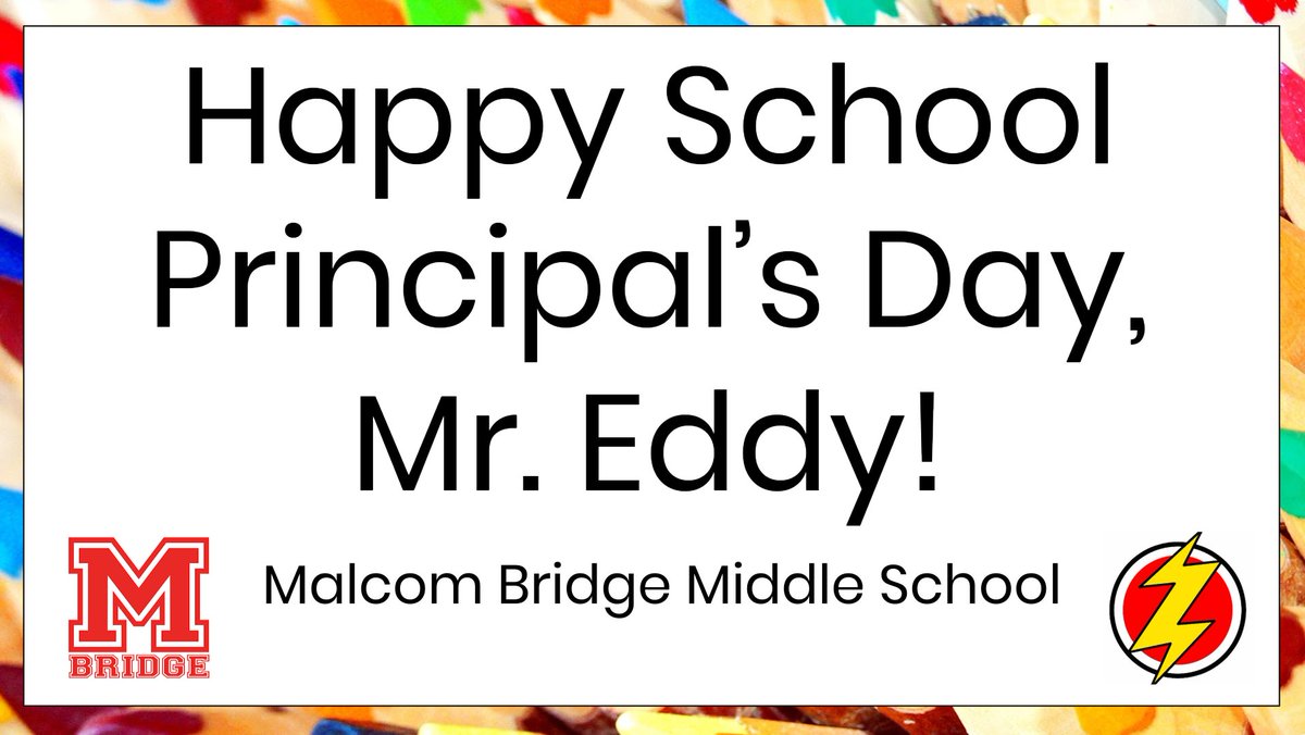 MalcomBridgeMS's tweet photo. Happy School Principal's Day, Mr. Eddy! You bring your own special recipe of happiness and humor to work everyday, which makes MBMS a welcoming place for everyone who enters. Thank you! #SchoolPrincipalsDay #leadcareinspire #thankyou https://t.co/jKKcfEl4Fc