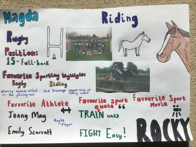 LboroHSSport's tweet photo. This week's creative challenge was to create a player profile! Here are some entries from Magda for ITALY and Anya PM for BRAZIL!! Well done girls #LHSWS https://t.co/DHBhw9taPo