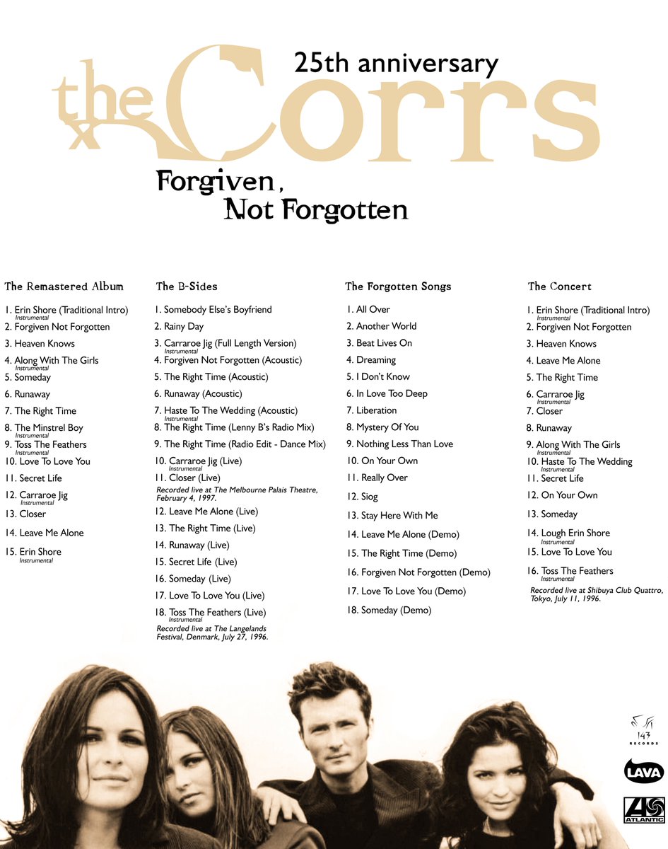 Edited this "fan-made" possible edition for the 25th anniversary of the <a href="/CorrsOfficial/">The Corrs Official</a> first album #ForgivenNotForgotten ! If you want it to be real, feel free to repost, share, tag as much as you can !❤️<a href="/AtlanticRecords/">Atlantic Records</a> <a href="/WarnerMusicUK/">Warner Music UK</a> <a href="/Warnermusicirl/">Warner Music Ireland</a> <a href="/warnermusic/">Warner Music Group</a> #thecorrs