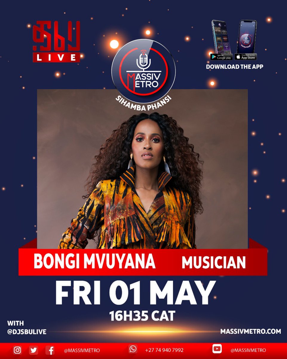 ParadiseAfrica_'s tweet photo. Catch @BongiMvuyana live @djsbulive 1st May 2020 @MassivMetro
#djsbulive #indiefrica #paradisesoundsystem https://t.co/WKeCIbkWRS