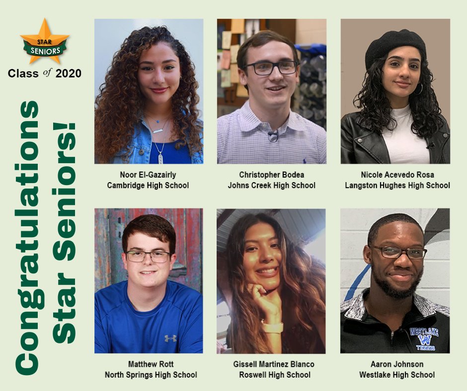 Today, which is the last day of school for Seniors in the Class of 2020, it is fitting we recognize more of our soon-to-be graduates in our Star Seniors web and video series. 

Check out their stories here: fultonschools.org/StarSeniors #FCSrising #fcsStarSeniors20