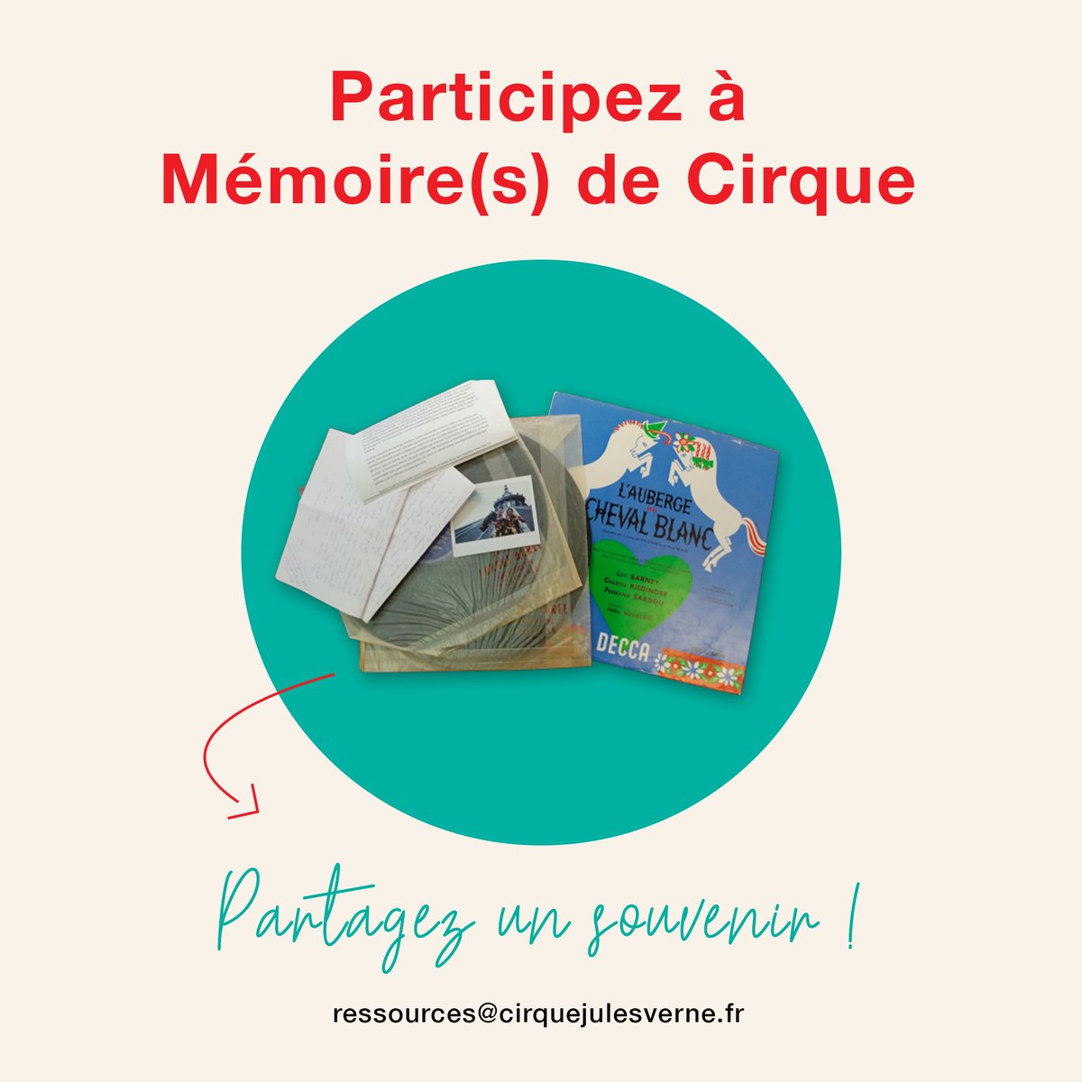 Mémoire(s) de Cirque 🔴 Un spectacle vous a marqué en 1968, 1990, 2012 ou hier ? Racontez-nous votre souvenir ! Vous avez même gardé un objet ? Envoyez-le avec votre souvenir à ressources@cirquejulesverne.fr ! Plus d'infos 👉 bit.ly/2xpW4Dr #CJVAmiens #RestezChezVous