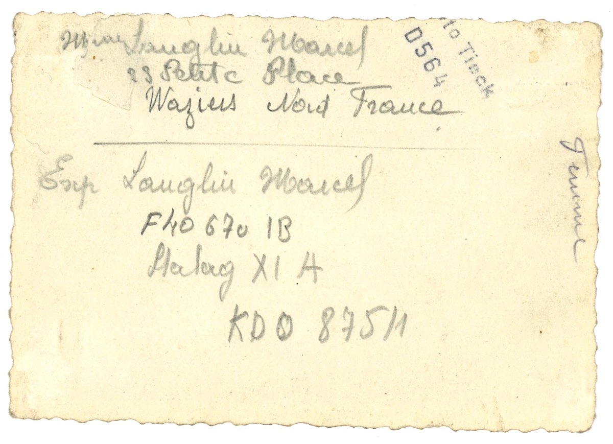 83rdThunderbolt's tweet photo. #StalagXIA en Allemagne. Début mai 1945. Mon arrière grand-père, Marcel Langlin, prisonnier de guerre, est évacué par les troupes de la #83rdInfDiv. Il avait été capturé à #Dunkerque le 4 juin 1940 alors qu'il couvrait l'évacuation de l'#OperationDynamo avec le #7GRDI.
#WWII https://t.co/ZjT81PYB9w