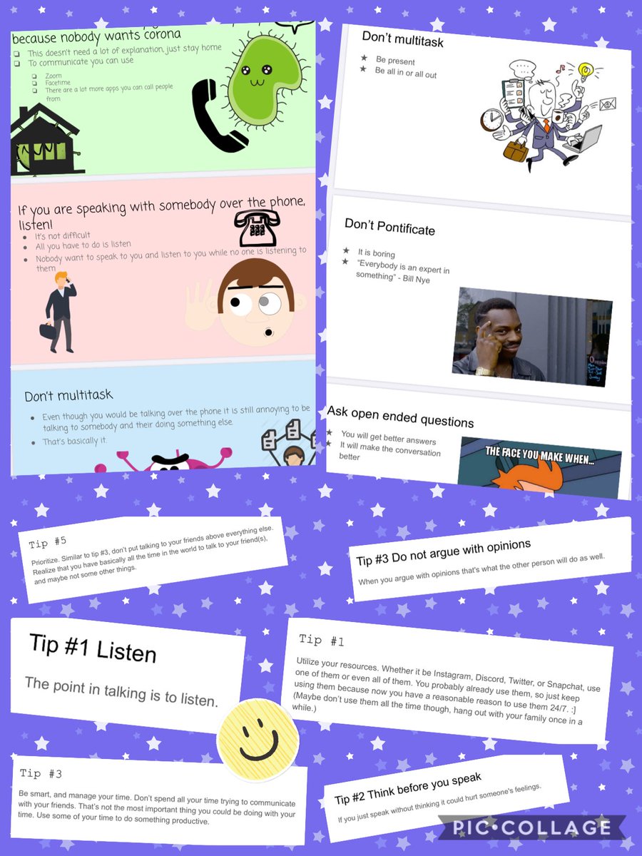 MsHeyduke's tweet photo. “Top Ten Tips for Communicating During Social Distancing” created by my 6th grade study skills class based on our communication skills unit #califonstrong #communication #learnbydoing https://t.co/UuU6IwGaDQ