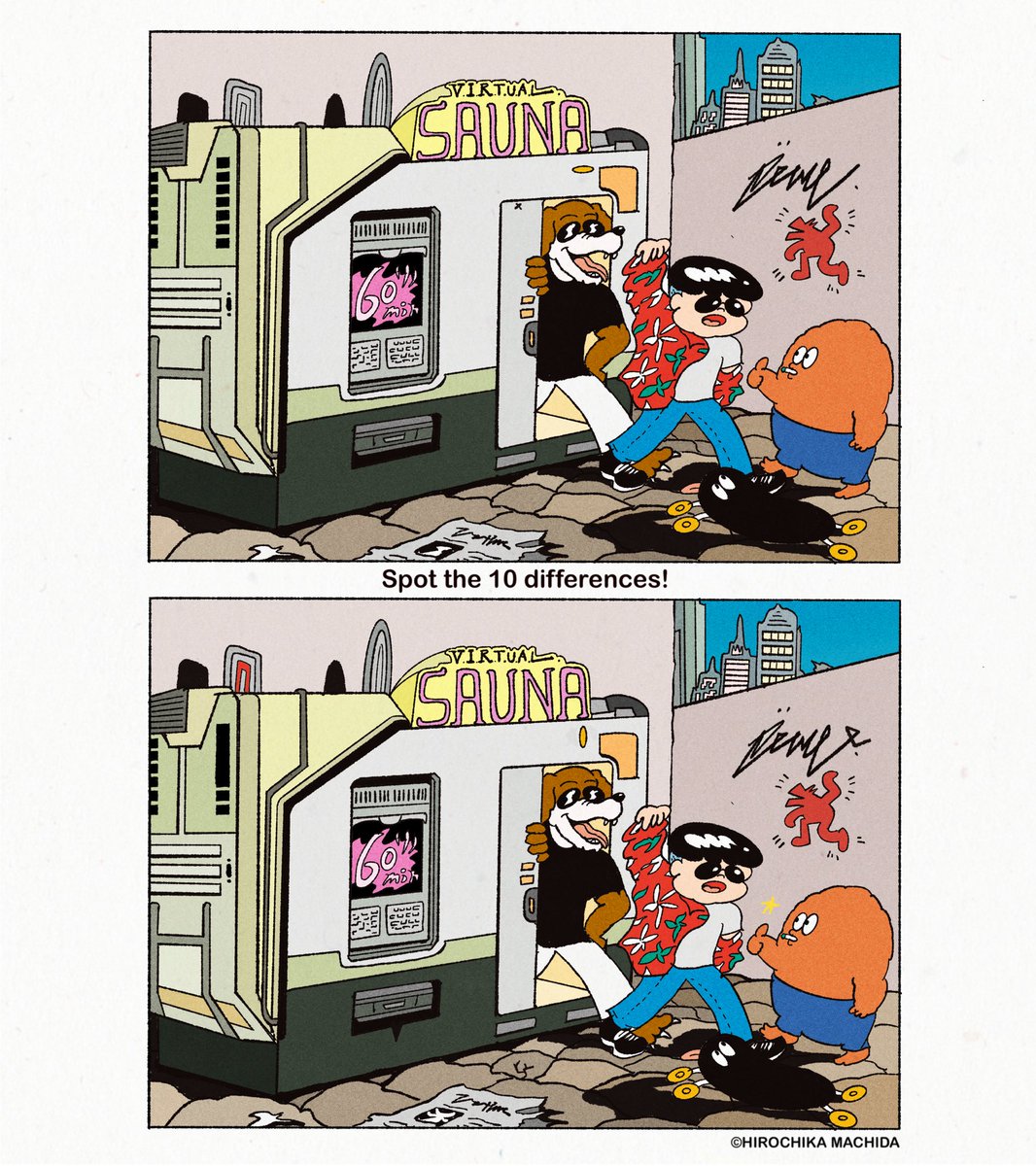 Twitter पर Hirochika Machida Let S Go Downtown まちがいさがし 47 100 と思いきや無人仮想サウナマシン 実はぼうやたちが楽しんでいたのは 厳選されたサウナシュミレーションがプログラムされたたくさんの種類の チップカードの中から選んでセットして楽しむ