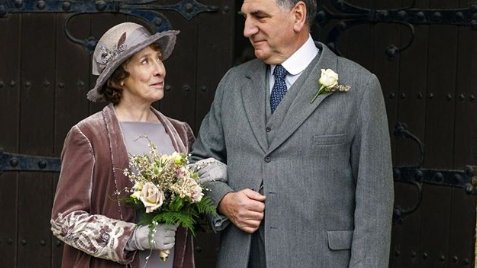 Dressed_Podcast's tweet photo. This spectacular coat worn by Mrs. Hughes at her wedding to Mr. Carson is one of Anna's favorite designs from her years designing for the series. ⁠ https://t.co/t6J8k7WJ7q