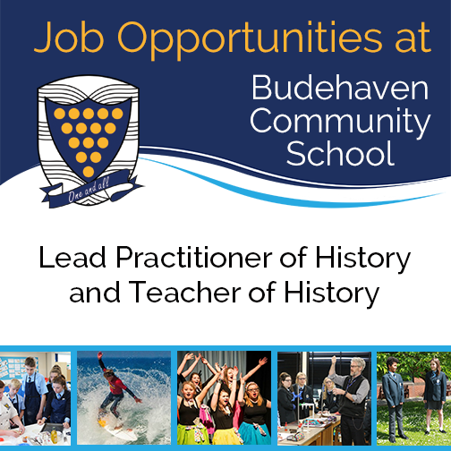 BudeSchool's tweet photo. Two great new #jobopportunities @BudeSchool
Lead Practitioner of History and Teacher of History required for September 2020. Come and join a great team.
#historyteacher #educationaljobs #cornwalljobs #Bude #jobopportunities https://t.co/KvzRC9fsdk