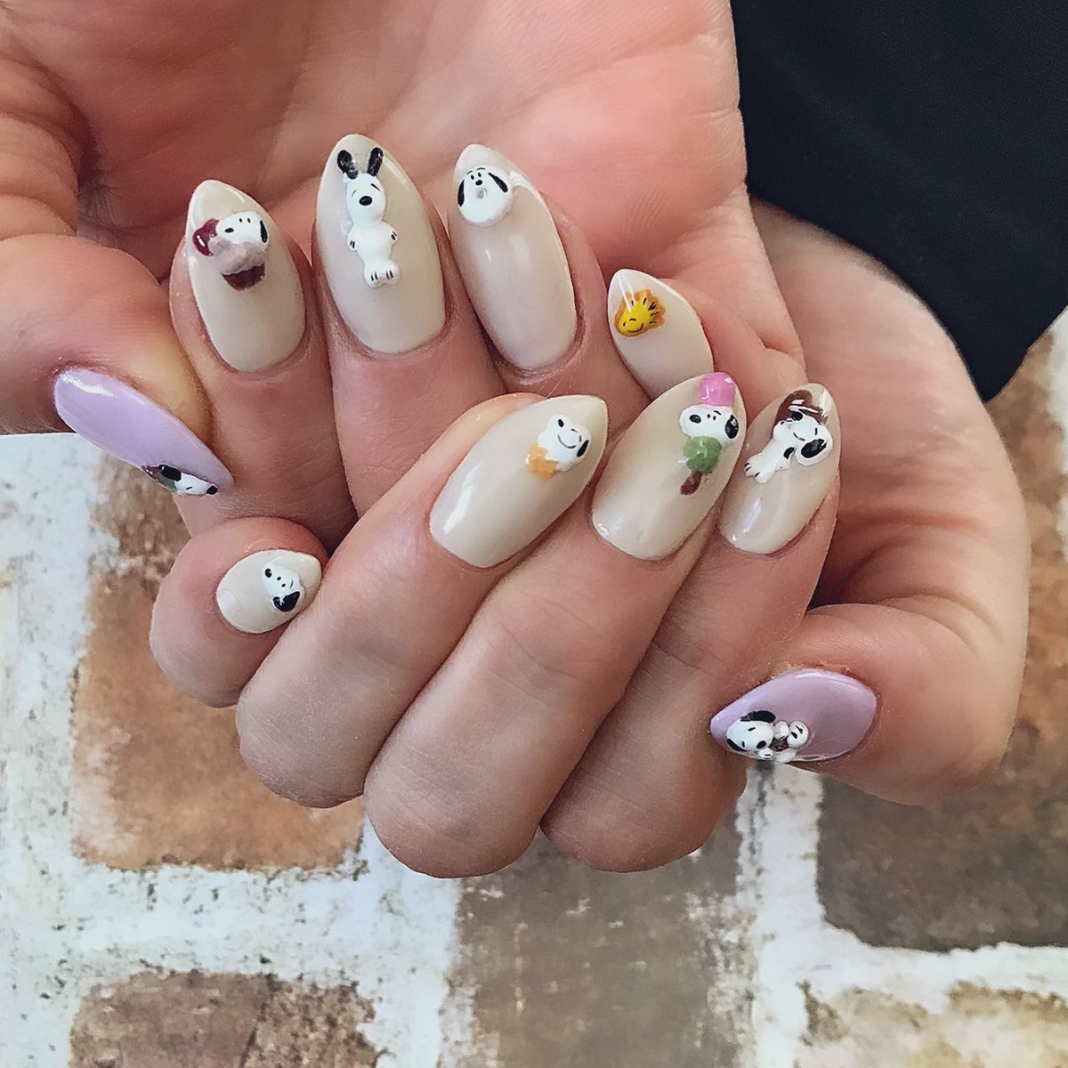 3Dスヌーピーネイル💅 #ネイル #ジェルネイル #3d #立体ネイル