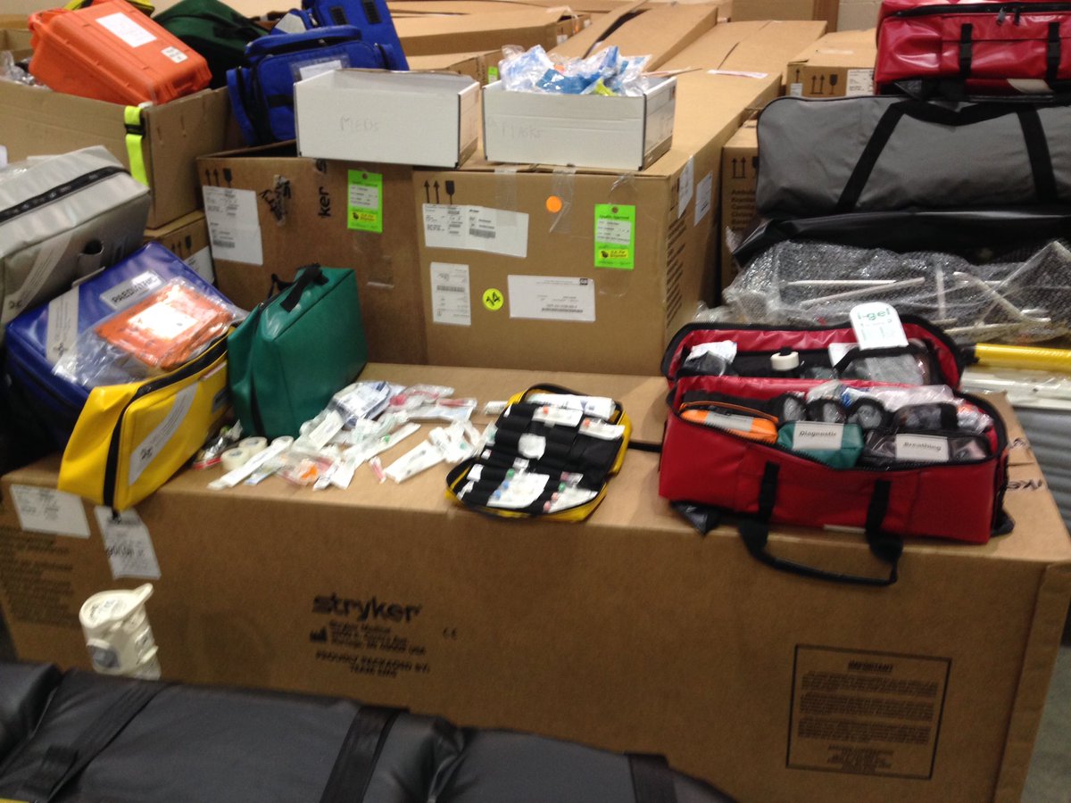 Packing the bags ready for the new RRV's at <a href="/WelshAmbulance/">Welsh Ambulance</a> Commissioning Centre