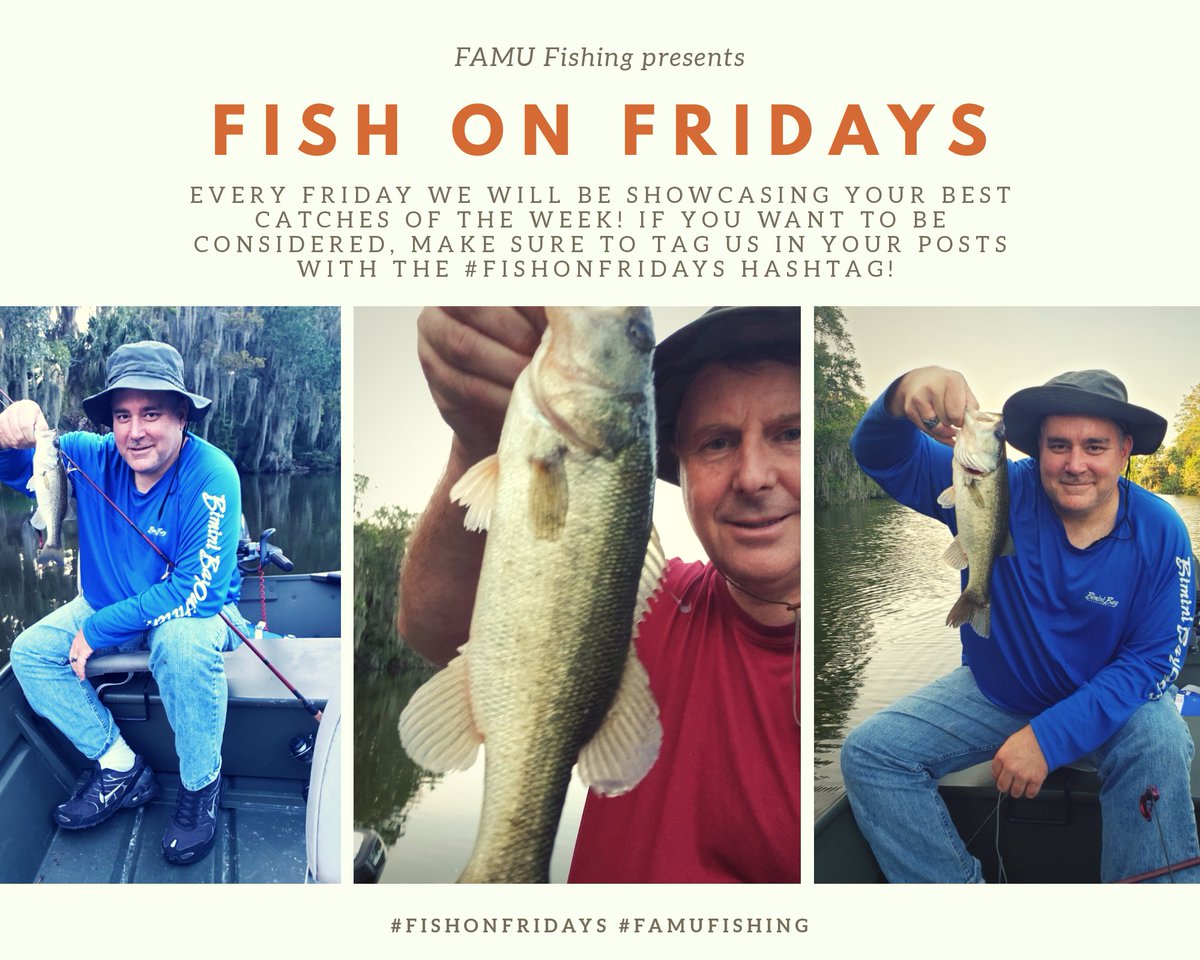 FamuFishing's tweet photo. We love seeing what you catch! So every Friday we will be having "Fish on Fridays" where we will show off your best catches! Make sure to tag us in your posts and use the hashtag #FishonFridays to be entered into the next week's showcase! #bassprotallahassee #FAMUfishingfamily https://t.co/81LDP3XUO4