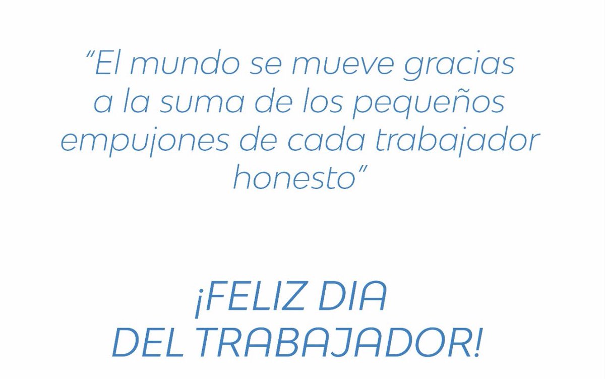 ¡Feliz día del trabajador para todos! En especial a mis padres, trabajadores incansables y grandes ejemplos para mi. Simplemente gracias! 💪