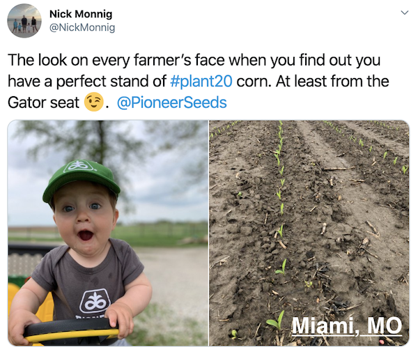 FarmTank's tweet photo. FarmTank Tweet of the Day!

Congrats to @CoryRitter @Casnerfarms @AUnzicker and 
@NickMonnig for being featured in @KevinVanTrump report! 

#FarmTank #FarmTankFriday #VTR #Corn #Agriculture #plant2020 #AgTwitter #farming #plant20 #FarmOn https://t.co/0HTsKYae3U