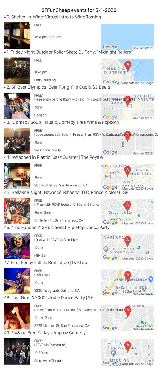 Events for Friday 5/1/20 sf.funcheap.com/2020/05/01 #sffuncheap