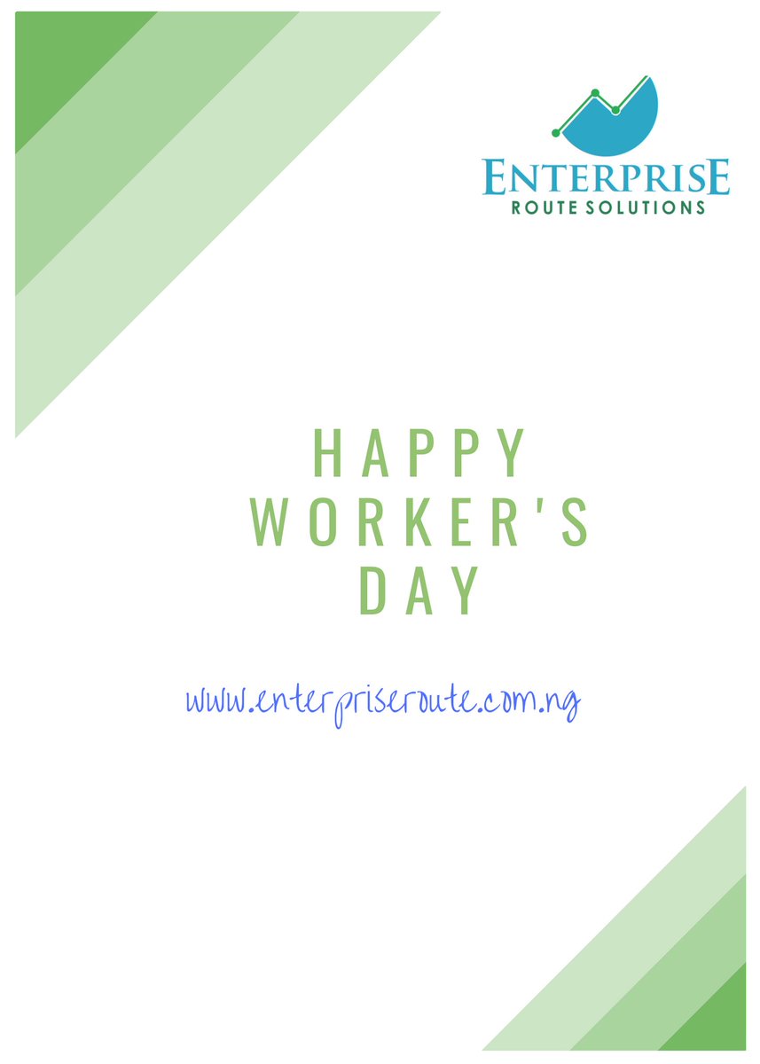 EnterpriseRoute's tweet photo. Happy Worker's Day from all of us at Enterprise Route Solutions.

The Economy of the world at this period has felt the effect of the work force on the building of Business and Nations.

Cheers to more success.
#workersday #workers https://t.co/x7JbbleuQH