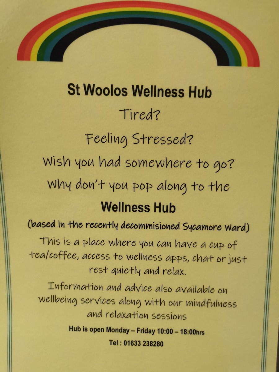 Trish Bartley (@trishbartley) on Twitter photo Opening Monday. St Woolos Wellness Hub for all Newport Hospital and Community Staff . We would love to see you there.<a href="/RebeccaMST/">Rebecca Spicer-Thomas RN, MSc,BN Hons,BSc Hons,QN</a> <a href="/AneurinBevanUHB/">Aneurin Bevan University Health Board</a> <a href="/dr_liam/">Liam Taylor</a> @jones2rhiannon1 <a href="/JudithPagetCEO/">Judith Paget CEO</a> <a href="/dradrianneal/">Dr Adrian Neal</a> <a href="/GwentfrailtyA/">@GwentFrailty_ABUHB</a> Opening Monday. St Woolos Wellness Hub for all Newport Hospital and Community Staff . We would love to see you there.<a href="/RebeccaMST/">Rebecca Spicer-Thomas RN, MSc,BN Hons,BSc Hons,QN</a> <a href="/AneurinBevanUHB/">Aneurin Bevan University Health Board</a> <a href="/dr_liam/">Liam Taylor</a> @jones2rhiannon1 <a href="/JudithPagetCEO/">Judith Paget CEO</a> <a href="/dradrianneal/">Dr Adrian Neal</a> <a href="/GwentfrailtyA/">@GwentFrailty_ABUHB</a>