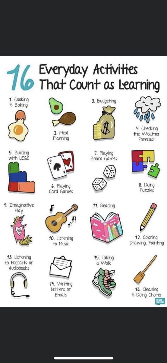 I thought this was a good reminder - kids learn in all sorts of ways, not just through reading or math assignments!