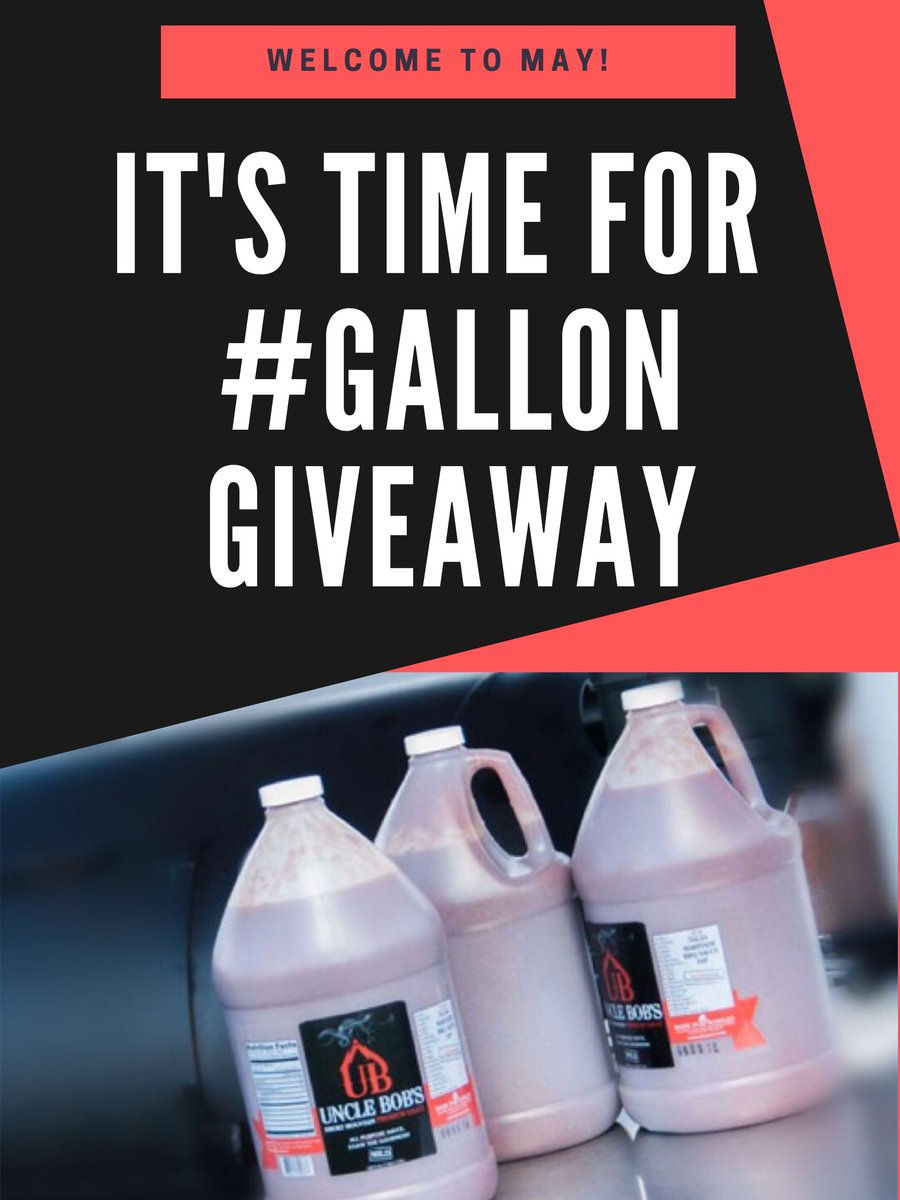 Happy May! To celebrate, we thought we would bring back #GallonGiveaway!  For your chance to #win, Give us an awesome review on Google! Tell us what you use the sauce for and how much you love it! 
If you've already reviewed us, you will be automatically entered! 
#bbqsauce #ub