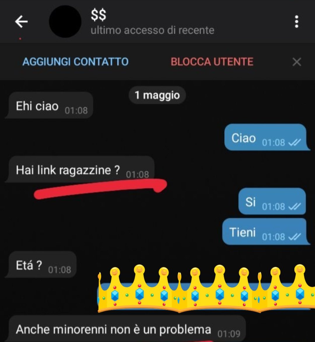 hack_justice's tweet photo. Lui é Nicolò é molto attivo su telegram e scambia principalmente video di ragazzine-bambine
Ieri siamo entrati nel suo profilo instagram ma era online e dopo poco ci ha buttato fuori🤷‍♂️😢
Comunque vi lasciamo i suoi dati qui sotto e scrivetegli☺️ nick_giova
@Anon_ITA @LulzSec_ITA https://t.co/MyJiNG3No1