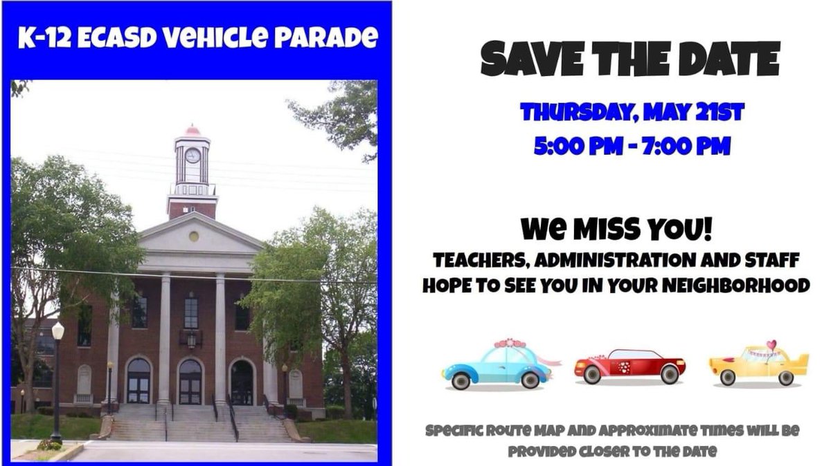 ChrissyMendillo's tweet photo. Save the Date EC Families! We miss you!! 🐾#EC_proud https://t.co/qU6uwAFHw4