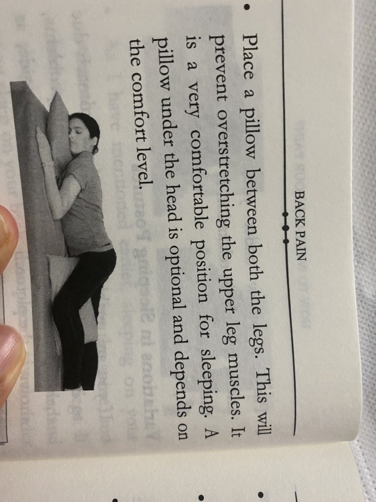 RidwanaSanamdr's tweet photo. Good sleeping posture for Low back pain .#backpain #anxiety #stressrelief #chronicpain #( spiritual /mental &amp; emotional/postural / physical)-pain #health #bedrest #sleepingposture #lockdown #healing #positivity @oldagetweets @WorkriteErgo @posturemgt https://t.co/TEwJzIEDeP