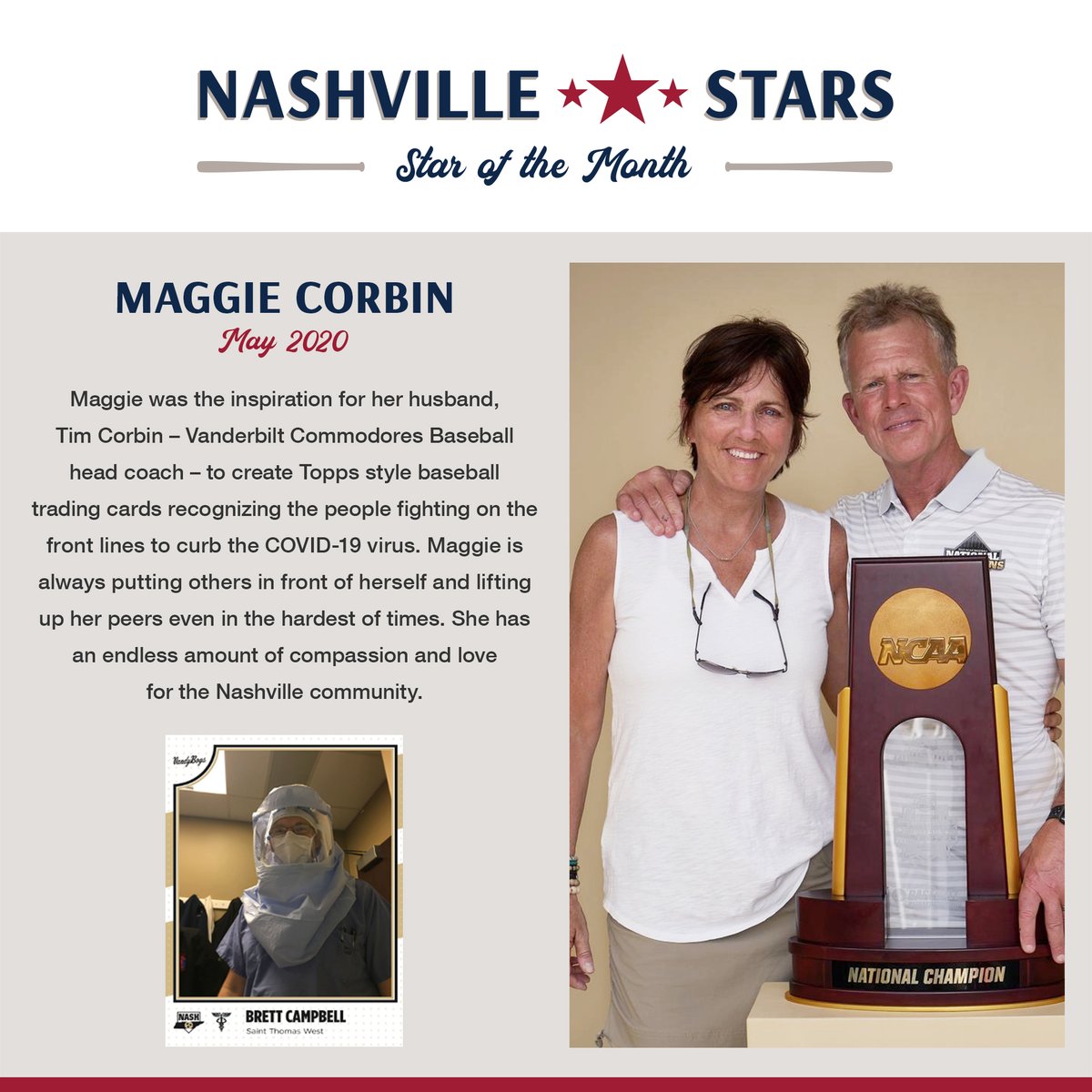 Join us in congratulating MaggieCorbin, our May #StarOfTheMonth with the #NashvilleStars! She is constantly working behind the scenes and she deserves to be recognized for her hard work and charismatic personality.