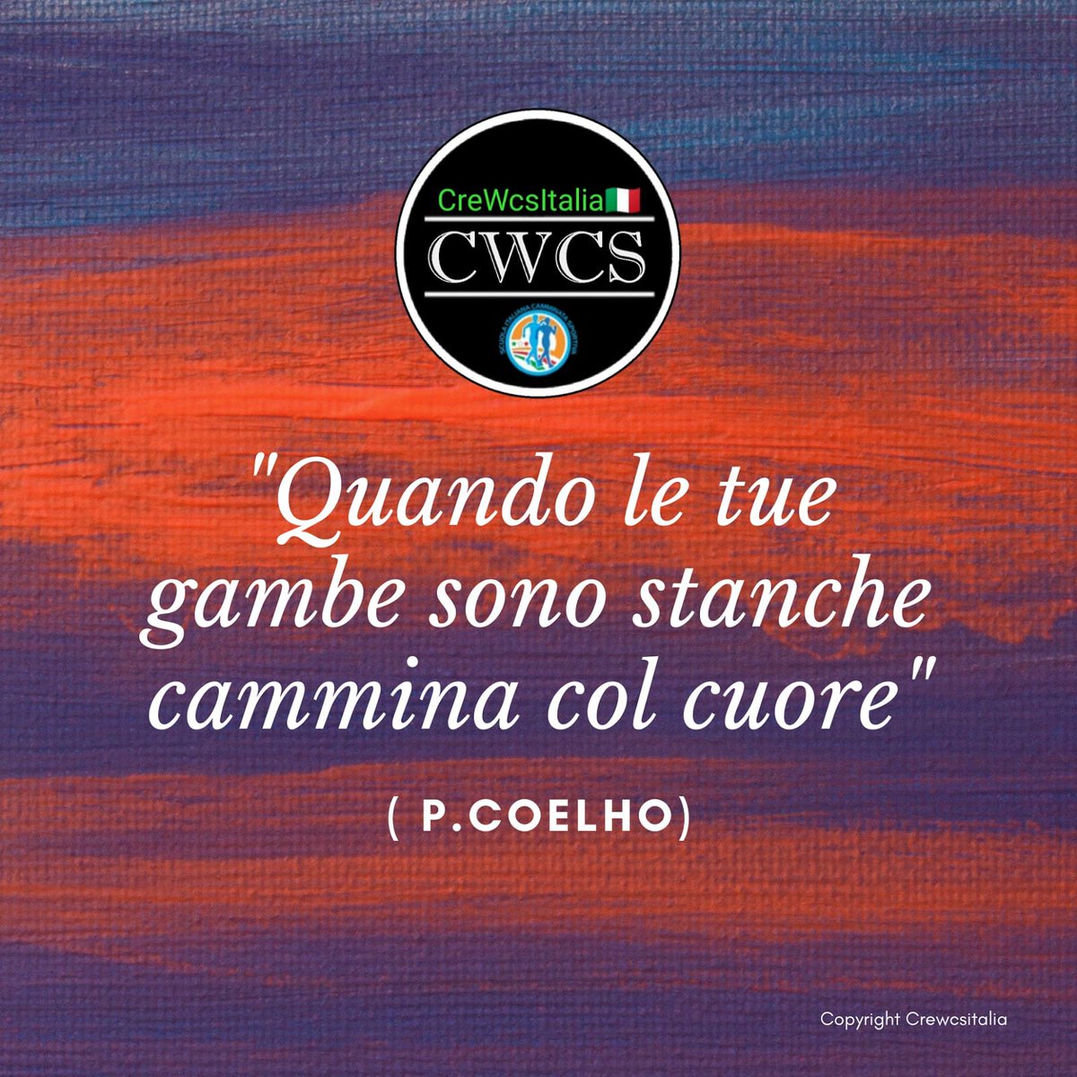 CreWItaliaCS's tweet photo. "Quando le Tue gambe sono stanche, 
#Cammina col ❤️ Cuore" 
di (Paulo Coelho)
 Buon 1° Maggio 
By Staff CreWcsItalia #CamminataSportiva https://t.co/MohmLCpvKn