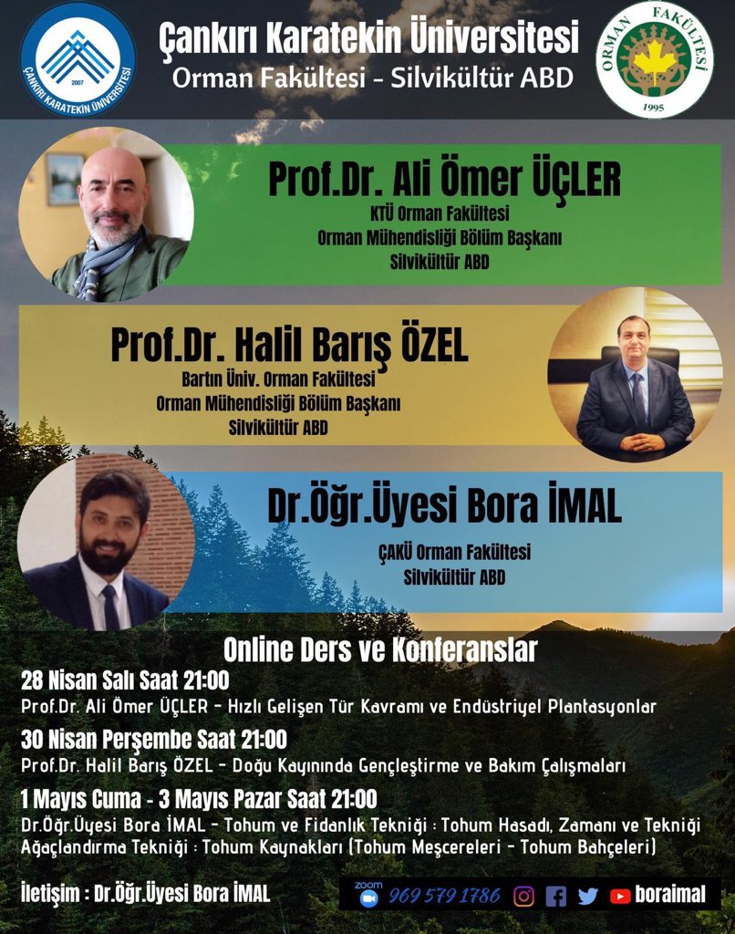 boraimal's tweet photo. “Online eğitimlere diğer Orman Fakültelerinin Öğretim üyeleri, öğrencileri ve orman müh. meslektaşlarımızın da iştirak etmesi başta öğrencilerimiz olmak üzere tüm katılımcılar için son derece verimli olmaktadır” @hasan_ayranci @karatekinUni #OnlineEğitim #ormanmuhendisi https://t.co/I4qf7Y2UqK