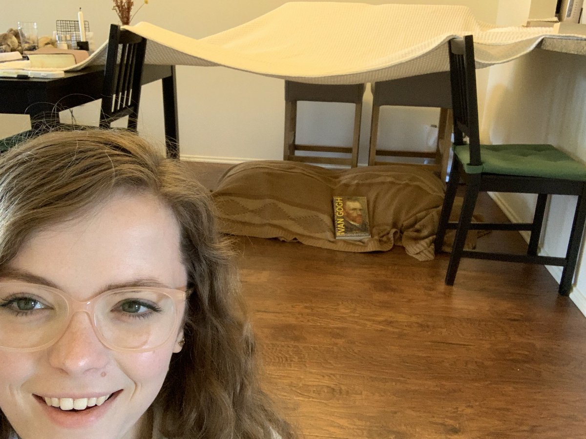 MrsHaanMBE's tweet photo. Now I’m officially ready for the weekend- a fort, a van Gogh biography, and snacks (hidden in the back). #rcsmakers #MBEArt @medspec14 @ThinkMBE https://t.co/k9o4pdRts0