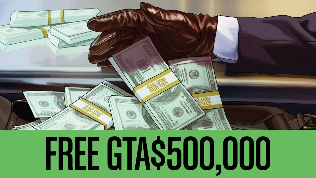 RockstarGames's tweet photo. Free GTA$500,000

Play GTA Online throughout the month of May for a one-time gift of GTA$500,000.

The GTA$ will be automatically sent to your Maze Bank account within seven days.

https://t.co/a9nEg3xmyQ https://t.co/T4kAKOlYyV