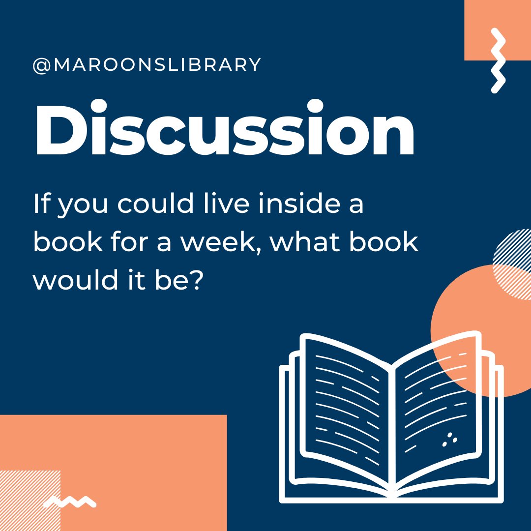 MaroonsLibrary's tweet image. Friday #discussionquestion. If you could live inside a book for a week, what book would it be? #ehslibrary #elginhighschool #elginil #schoollibrary