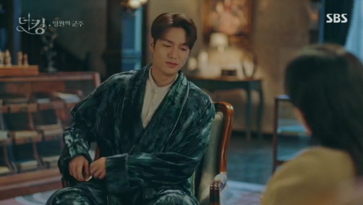 he looks so handsome in that bathrobe  turquoise suits him so well  #LeeMinHo  #TheKingEternalMonarch