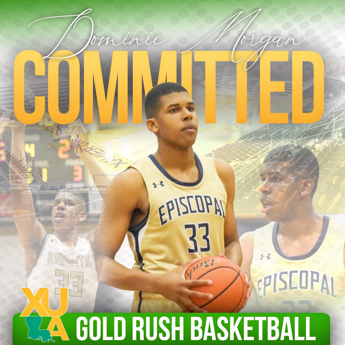 CoachAJWMS's tweet photo. XULA family...help me welcome to the family @bigdom_33 the latest member to the @XUGOLDRUSH Make sure y’all go and follow him and show him some Xavier Love! #Teamgold @xulagold @XULA1925 https://t.co/3KIDFqdMzP