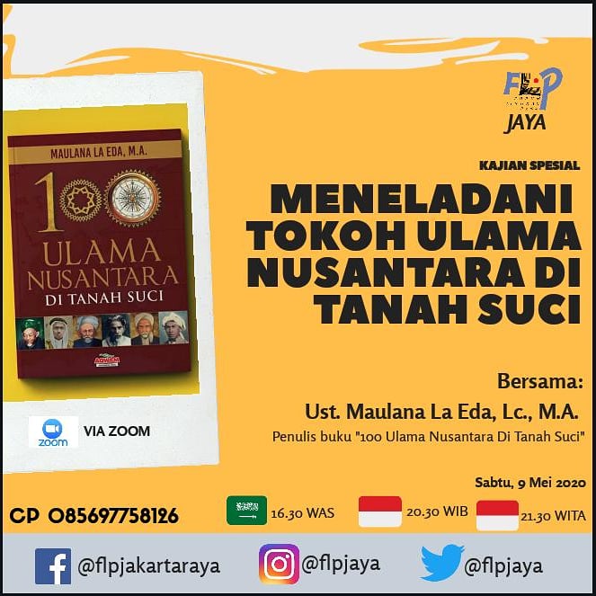 Yuk kita ikut kajian keren ini.

Kamu juga bisa dapat info tentang Sejarah Ulama Nusantara yang akan dibagikan setiap hari di grup khusus sebelum kajian berlangsung.

Segera hubungi CP yang tertera.
Kuota terbatas!