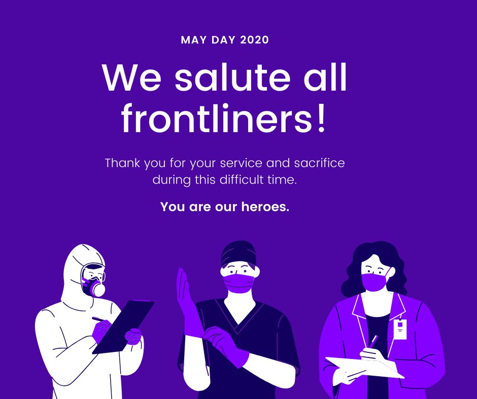 deenalamarque's tweet photo. May Day marks an international holiday for labor. It started back in 1886 when workers protested for more fair work conditions. In these times, it's even more important than ever for us to salute our #frontline and #essential workers. Thank you for your sacrifices. #mayday https://t.co/tXlVsLGPqT