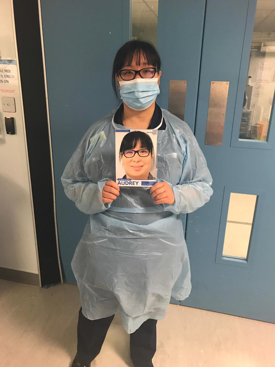 WestHertsNHS's tweet photo. Here are two more members of our team working with their #FaceBehindTheMask we have Jack, our fantastic physio and Audrey, one of our wonderful Senior Sisters. You are both amazing. From all of us at #TeamWestHerts THANK YOU ❤️❤️ https://t.co/DtxpKfUZYD