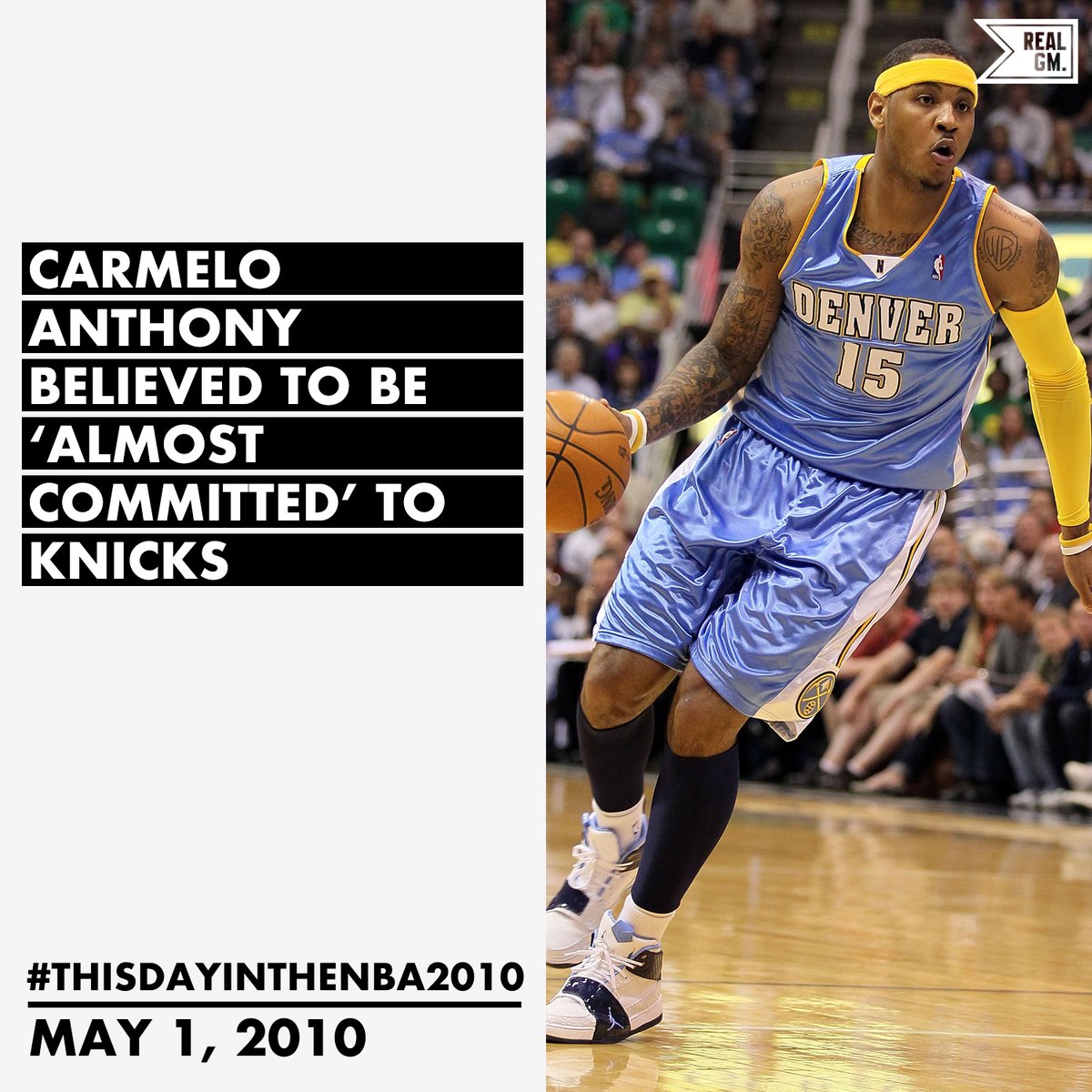  #ThisDayInTheNBA2010May 1, 2010Carmelo Anthony Believed To Be 'Almost Committed' To Knicks https://basketball.realgm.com/wiretap/203622/Carmelo-Anthony-Believed-To-Be-Almost-Committed-To-Knicks