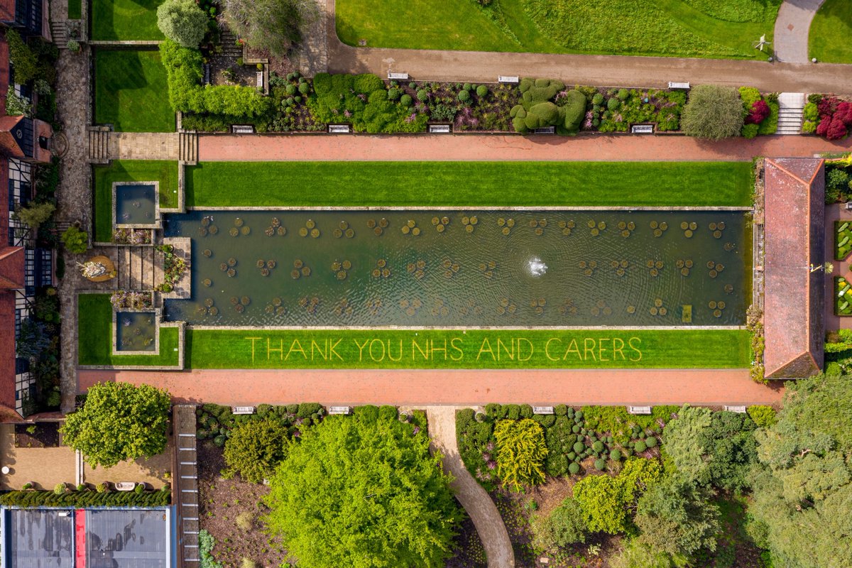 As we urge the nation to keep gardening in #NationalGardeningWeek to help their mental health, we want to thank our amazing NHS, all of the carers and frontline staff – we could not be more grateful. Here’s our thank you message in the lawn outside the Wisley Laboratory.