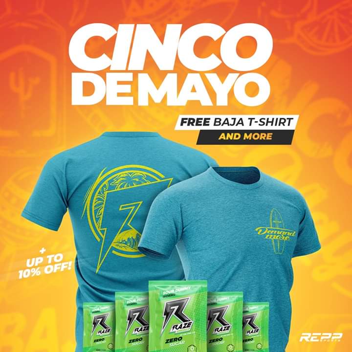 NLFAFootball1's tweet photo. Our partners at @ReppSports are kicking off their Cinco de Mayo sale. They're giving away the newest addition to their apparel line with the Raze Baja T-shirt and more when you order over $60.

Link: https://t.co/lAcAx1XbNl https://t.co/vHEM4gxy0f