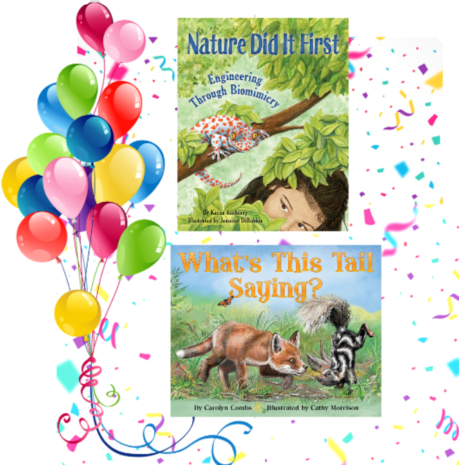 Happy Book Birthday to our two spring books, Nature Did it First: Engineering Through Biomimicry by @KarenAnsberry and What's This Tail Saying? by <a href="/carolynscombs/">Carolyn Snow Combs</a>🎉Dawn Publications is now an imprint of Sourcebooks. Find out more about our latest news at <a href="/SourcebooksKids/">Sourcebooks Kids</a> !