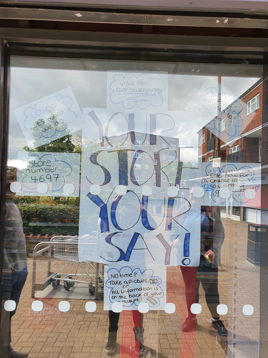 Storme1710's tweet photo. Well done @lucyrwaite brightening up the store window and giving customers something to do aswell as getting us the feedback and praise we deserve ❤️🌈❤️🌈❤️🌈 https://t.co/skoq4Bfdrs