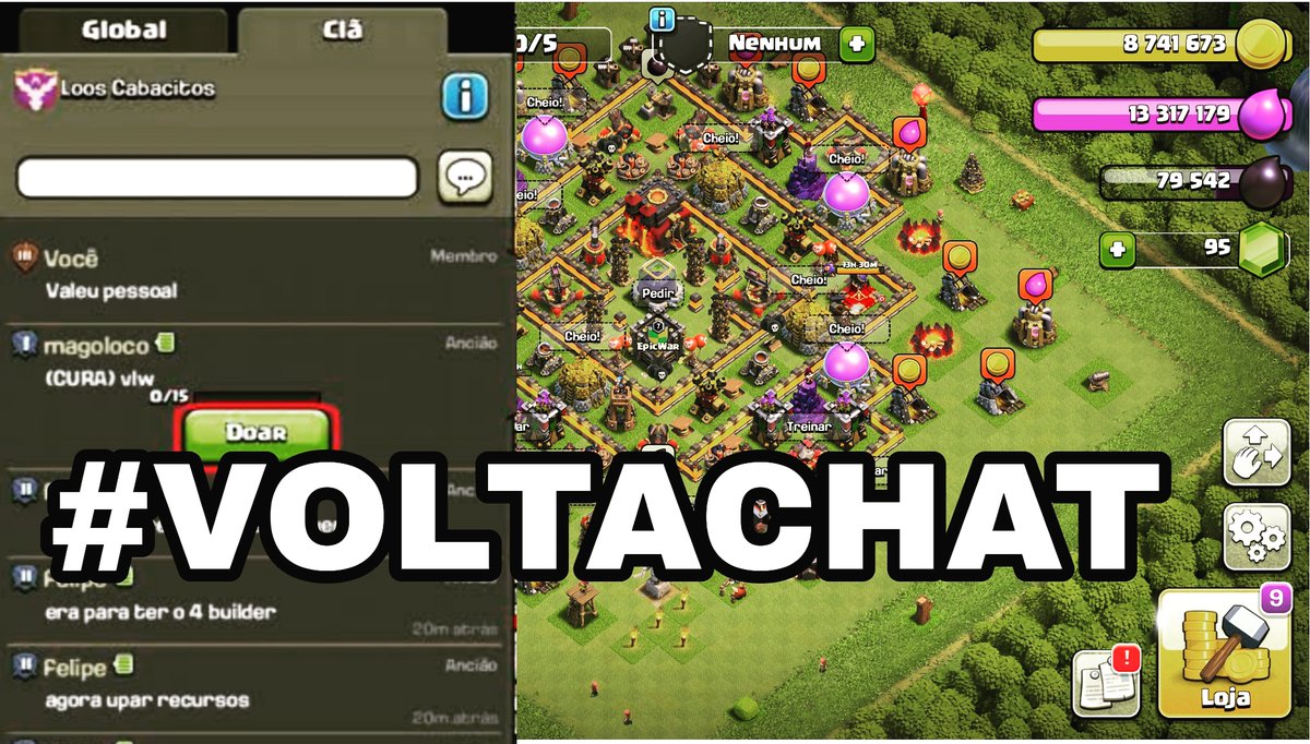 tiniel1's tweet photo. Bora #voltachat para que o chat global do Clash of clans volte #supercell #ClashofClans https://t.co/zEeM5skTkf