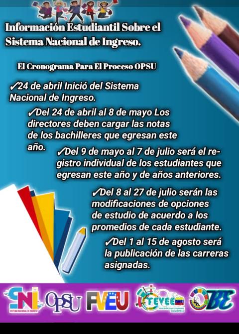 Atención estudiantes Prueba OPSU del 9 de Mayo al 7 Julio <a href="/liceoluislopezm/">LN Luis López Méndez</a>  <a href="/CbitLuisLopezM1/">Cbit_LuisLopezMendez</a>