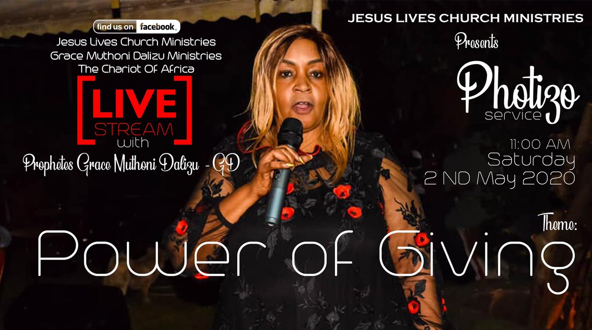 JLM_Ministries's tweet photo. #PHOTIZOSERVICE with Prophetess Grace Muthoni Dalizu
THE POWER OF GIVING | 11:00AM - 1:00PM
#JLMOnline #MonthOfRestoration #YearOfLight #TuneIn #FBLive https://t.co/UI88Kr11mb
