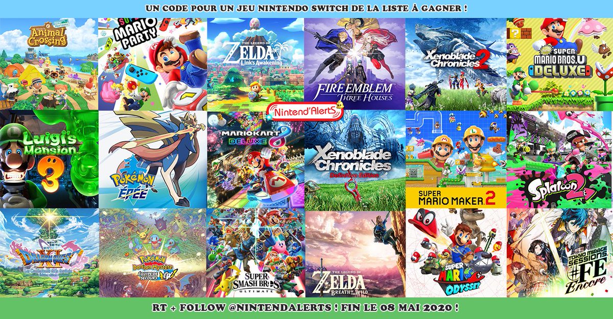 AlertEtGo's tweet image. Concours : Un code pour un jeu Nintendo Switch au choix dans la liste à gagner ! Follow @nintendalerts, tague un ami et RT ce tweet. Fin le 08/05 ! 
Plus d'infos sur le concours ici ▶️ nintendalerts.com/concours-un-co…