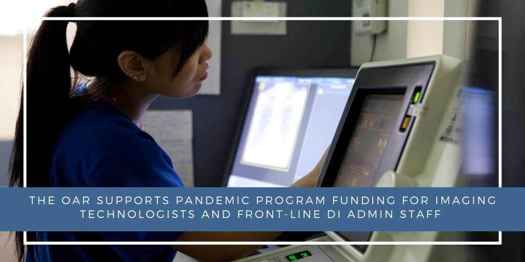 oarinfo's tweet photo. The OAR Supports Pandemic Program Funding for Imaging Technologists and Front-Line DI Admin Staff. Promptly rectifying this decision is the right thing to do @celliottability @fordnation @CARadiologists @CAMRT_ACTRM @SonographyCNDA 

Read More: https://t.co/RbIojYTM8X https://t.co/LiSCu5wzB0